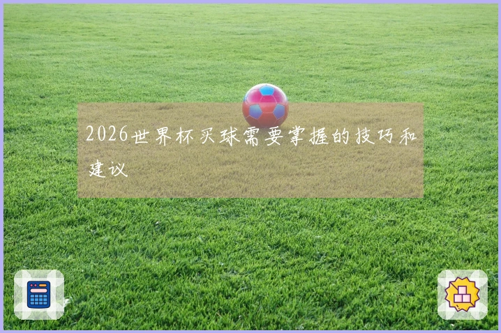 2026世界杯买球需要掌握的技巧和建议